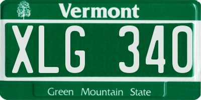 VT license plate XLG340