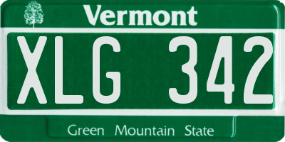 VT license plate XLG342