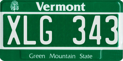 VT license plate XLG343