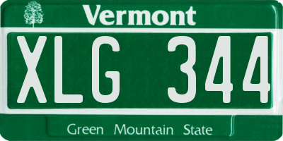 VT license plate XLG344