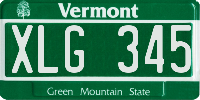 VT license plate XLG345