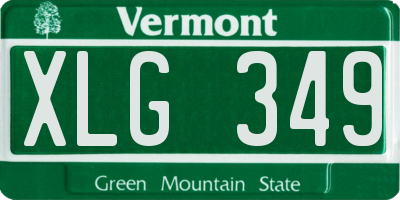VT license plate XLG349
