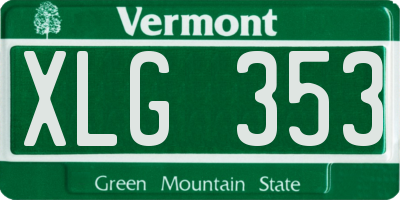 VT license plate XLG353