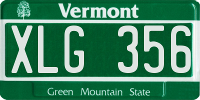 VT license plate XLG356