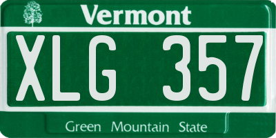 VT license plate XLG357