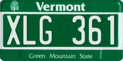 VT license plate XLG361