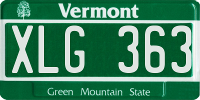 VT license plate XLG363