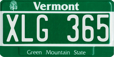 VT license plate XLG365