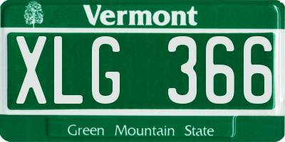 VT license plate XLG366