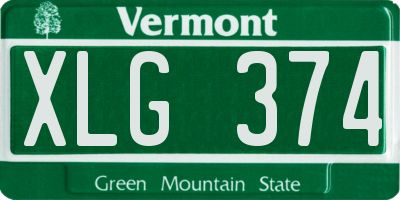 VT license plate XLG374