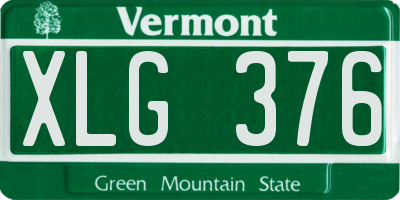 VT license plate XLG376