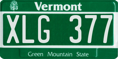 VT license plate XLG377