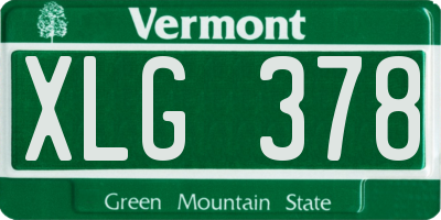 VT license plate XLG378
