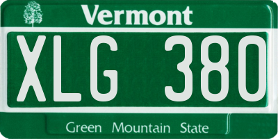 VT license plate XLG380