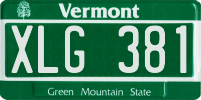 VT license plate XLG381