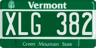 VT license plate XLG382