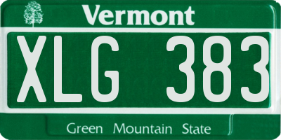 VT license plate XLG383