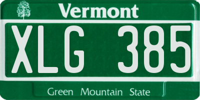 VT license plate XLG385