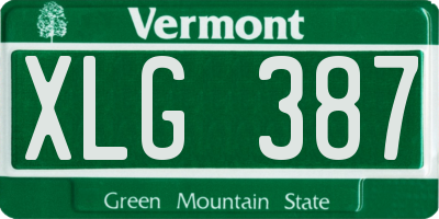 VT license plate XLG387