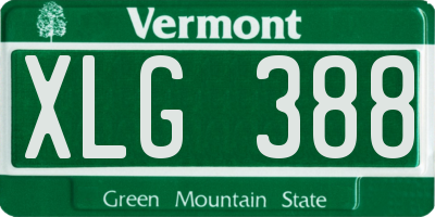 VT license plate XLG388