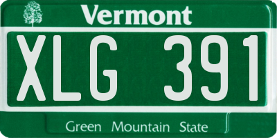 VT license plate XLG391