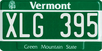 VT license plate XLG395