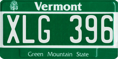 VT license plate XLG396