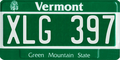 VT license plate XLG397