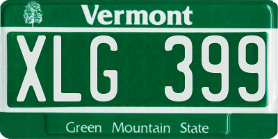 VT license plate XLG399