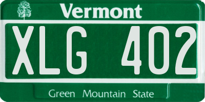 VT license plate XLG402