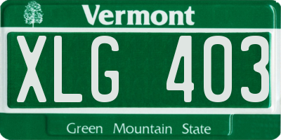 VT license plate XLG403