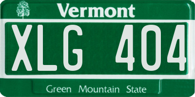 VT license plate XLG404