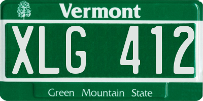 VT license plate XLG412