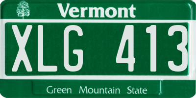 VT license plate XLG413