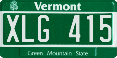 VT license plate XLG415
