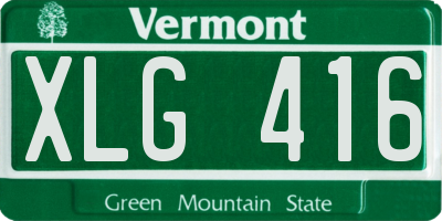 VT license plate XLG416