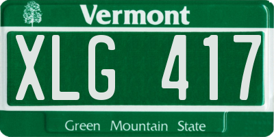 VT license plate XLG417