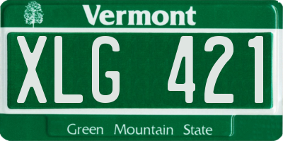 VT license plate XLG421