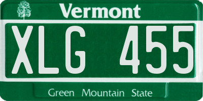 VT license plate XLG455