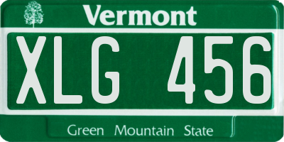 VT license plate XLG456