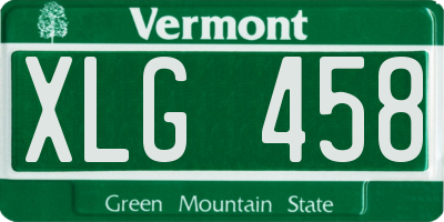 VT license plate XLG458