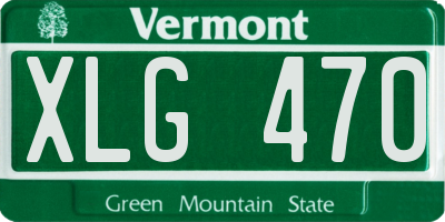 VT license plate XLG470