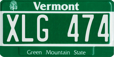 VT license plate XLG474