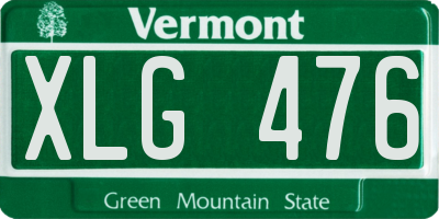 VT license plate XLG476