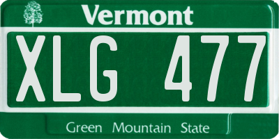 VT license plate XLG477
