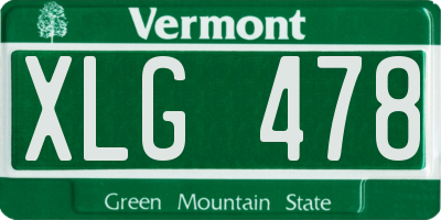 VT license plate XLG478