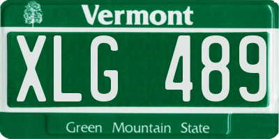 VT license plate XLG489