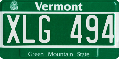 VT license plate XLG494