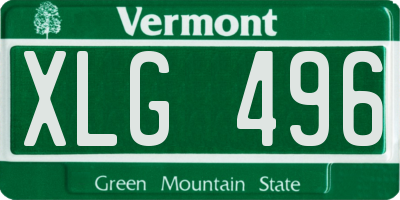 VT license plate XLG496
