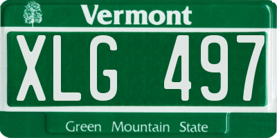 VT license plate XLG497
